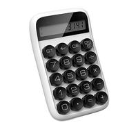 HTLNUZD Desktop Calculator 10 Digit Large LCD Display Handheld Cute Jelly Beans Mechanical Keyboard Calculator for Office, School, Home, Business (White)