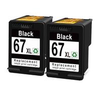 HtLSpoJBe 67XL Ink Cartridges Compatible With Deskjet 2700 Series Printers Works With 4200 6020 6030 6400 6430 Models Universal Replacement Cartridges For Printers(hp 67xl 2bk)