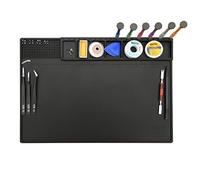 HTM-202 Black Silicone Soldering Mat Heat Resistant Large Magnetic Electronic Repair Work Mat,Expand Work Area for Soldering, Electronics, Computer Repair Etc