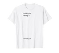 HTML Head Body Tags Nerd Value Graphic T-Shirt, Men, White, M