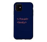 HTML Head Body Tags Syntax Coding Web Developer CSS Coder Case for iPhone 11