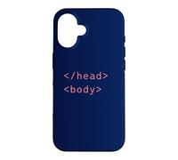 HTML Head Body Tags Syntax Coding Web Developer CSS Coder Case for iPhone 16