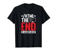HTML The End is Always Near Value Graphic T-Shirt, Men, Black, S