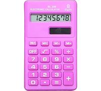 Htppzjr Pink 8 Digits Portable LCD Calculator - Reliable ABS Pocket Size Handheld Calculator - Office Supplies Basic Office Calculators