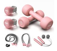 HTQ Adjustable Dumbbell Set for Women, 0.5-40 lbs Weight Kit with 1LB & 0.5LB Plates, Wrist Weights, Resistance Tube, Jump Rope, Home Workout