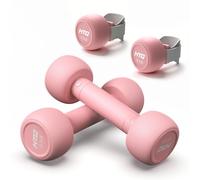 HTQ Pink Weights for Women at Home, 0.5LB x4 + 2 Bars + 2 Wrist Weights, Adjustable Dumbbell Set, Home Workout Equipment for Women