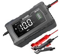 HTRC 10A Car Battery Charger - 12V/24V LiFePO4, Trickle & Leisure Battery Charger with 4 Modes for Boat, SUV, Motorcycle, Lithium & Lead-Acid Batteries