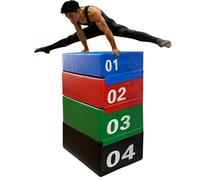 HTRDHT 4-in-1 Foam Plyometric Box Stackable - Soft Non-Slip Plyo Boxes for Adults, Multi-Functional Jump Training System for Taekwondo/Gym/Plyometrics (Easy Maintenance & Anti-Wear)(Size:90*55*40cm)