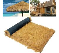 HTRDHT Artificial Thatch Straw Roof Roll- 100% Waterproof & Zero Maintenance Synthetic Thatch Roofing for Pool & Garden - UV-Resistant Yellow Artificial Palm Thatch - Durable & Realistic(Size:1 * 1m)