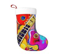 HTRDJH Color Acoustic and Guitars Festive Christmas Stockings 18 Inches Stylish Plush Socks for Family Party Classic Decorations