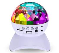Disco Ball Home Party Light Speaker DJ Stage Lighting with Wireless Bluetooth Speaker (2nd White)