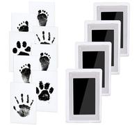 HTRTRR 4-Piece Baby Handprint and Footprint Set, Baby Footprint Set for Newborns, Baby Footprint Set, Paw Print Set Cat, Paw Print Set Dog
