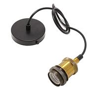 HTRUIYATY Vintage Pendant Light Holder E27 Suspension Light Fitting Modern Retro Adjustable 1 Meter Wire for Bedroom Dinning Room Lightings-Black