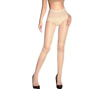 HTRUIYATY Women's Sheer Tights Seamless Shiny Tights Control Top Glossy Smooth High Waist Tights 15 denier Pantyhose