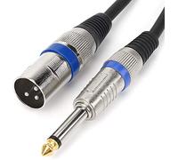 HTRUIYATY XLR Male Cable To 6.35mm 1/4inch TS Jack Lead Mono Signal Plug, 3 Pin Unbalanced Audio Cable, Microphone Cable, Amp Cable, Speaker 2m