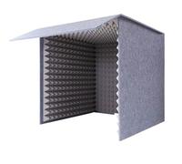 HTRY Portable Vocal Booth, Desktop Soundproof Cover, Studio Mic Sound Absorbing Foam, For Recording, Singing, Game Live Streaming, Voice Chat(Size:60×60×60×20cm,Color:Dark Gray)