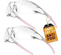 HTS HUNTERSKY S239 2 Pack Protective Clear Pink Small Safety Glasses Ladies Youth protecting eyes from wind dust proof bike riding cycling running anti pollen