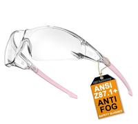 HTS HUNTERSKY S239 Protective Clear Pink Small Safety Glasses Ladies Youth protecting eyes from wind anti-pollen dust proof night bike tennis pickleball cycling running