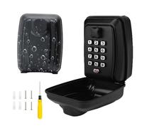 HTT GLOBAL Key Safe Wall Mounted with Screwdriver, Key Lock Box Outdoor, Key Safe Outdoor for Keys & Cards,12 Digit Code Lock Box, Key Box, Weatherproof Keysafe for Home, Office, School