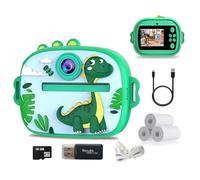 HTT GLOBAL Kids Camera Instant Print 1080P Children Cameras with 32GB Card & 3 Rolls Photo Paper, camera for kids Birthday Gifts Childrens Selfie Toys for Boys& Girls Age 3-12,Green