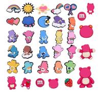 HTTDSLF 35 Pieces Cartoon Decoration for Crocs, Versatile Shoe Badges, Various Random Selection of PVC, Shoe Charms, DIY Pins for Kids Clogs, for Bands, Bracelets, Girls and Boys