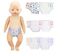 HTTDSLF 6 Pack Baby Doll Nappies, Baby Doll Accessories Diapers Set, Doll Clothes Accessories For 14-18 Inch Doll, Reusable Dolls Diapers