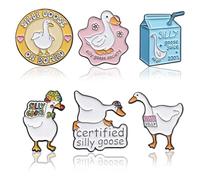 HTTDSLF Enamel Pins, Pin Badges Anime Pins, Cute Goose Letter Lapel Pin, Enamel Brooch Pin Set for Backpacks Jackets, Cute Animals Duck Brooches Badges, Clothes Backpack Decoration for Kids Men Women