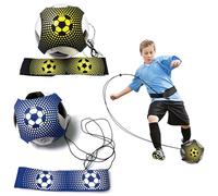 HTTDSLF Football Kick Trainer, Training Aid with Flexible Adjustment Waist Belt, Hands Free Solo Practice Soccer Training Belt, Training Equipment for Size 3 4 5 Footballs, Kids Youth Adults, 2 Pack