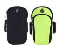 HTTDSLF Pack of 2 Armband Arm Bag, Sports Armband with Headphones, Mobile Phone Case Jogging, Outdoor Mobile Phone Case, Sports, for Running, Workout, Jogging and Fitness, Bag for Mobile Phones up to