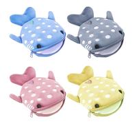 HTTDSLF Pack of 4 Whale Shark Plush Coin Purse, Zipper Mini Cartoon Bag, Mabor Cute Kawaii Wallet, Cute Wallet, Whale Shark Coin Purse, for Coins, Small Items