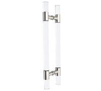 HTTGDGDH 60/80/100/120 Cm Long Glass Door Handle, Sliding Barn Gate Push Pull Bar for Kitchen/Shower Room/Garage, Acrylic Clear Crystal Finish, Double Side Mounted/Gold/120Cm/47.2(Silver-80Cm/31.5In)