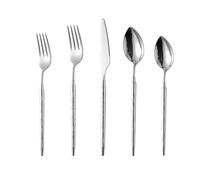 HTTGDGDH 60Pcs Cutlery Sets Flatware Set For 12 Utensils Set Spoons And Forks Set Cutlery Set,Luxury Unique Utensil For Home Hotel Wedding Dishwasher Safe Christma,Silver-40 Piece Service for 8