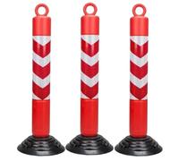 HTTGDGDH 80 Cm Flexible Delineator Post With Rubber Base & Hook, Traffic Safety Cones With Reflective Film & Bolts For Parking Lots,A-3Pack