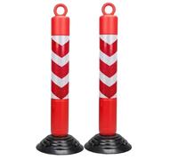 HTTGDGDH 80 Cm Flexible Delineator Post With Rubber Base & Hook, Traffic Safety Cones With Reflective Film & Bolts For Parking Lots,A-2Pack