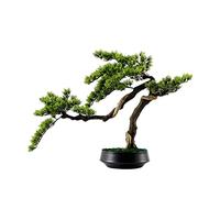 HTTGDGDH Artificial Bonsai Tree Artificial Bonsai Tree 31.5In Simulation Welcome Pine Bonsai Tree Indoor Living Room Decor Artificial Bonsai Plant Green Fake Tree Ceramic Flower P
