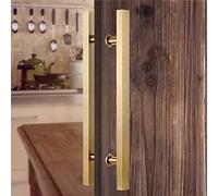 HTTGDGDH Barn Door Pull Handle, Modern Entry Door Handle Bar Pull, Wood Glass Door Pulls Handles Double-Sided, Interior Exterior Stainless Rectangle Pull Entrance Gate(Gold-120Cm/47.2In - 80Cm)