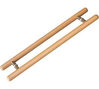 HTTGDGDH Barn Door Push Pull Door Handle Wood Door Pull Handle,Two Side Round Sliding Barn Door Handle Set Exterior Interior Glass Door Handle(Natural-40Cm/15.7In)