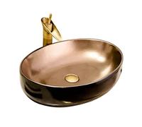 HTTGDGDH Bathroom Sink Bathroom Vessel Sink Ceramic Oval Bathroom Sink, 21.6" L X 15.7" W X 5.5" H, Artistic Ceramic Vessel Sink Bathroom Vessel Sinks