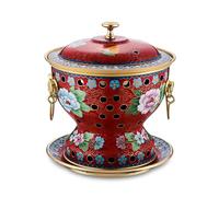 HTTGDGDH Chinese Copper Hot Pot, Chinese Traditional Old Beijing Copper Hot Pot, Split Design Thick Mongolian Cattle Hotpot Shabu Pot For Family Gathering For Family Friends,F,R