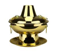 HTTGDGDH Chinese Copper Hot Pot, Pure Copper Thick Mongolian Cattle Hotpot, Split Design, Easy To Clean, Suitable For Family Gathering For Family/Friends, Parties,40Cm,36cm