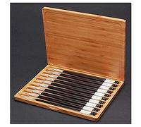 HTTGDGDH Chopsticks Set, 25Cm, Handmade Chinese Chopsticks, Bamboo Box Packaging, Suitable For Business Gift Boxes And Collections, Black, 10 Pairs,Black-10 pairs