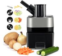 HTTGDGDH Commercial Vegetable Chopper,Electric Vegetable Dicer Slicer,Double Feed Port With 4 Stainless Steel Blades For Carrot Potato Onion,