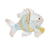 HTTGDGDH Crystals Bejewelled Cute Goldfish Jewelry Trinket Box Hinged Collectible Animal Figurines Tiny Storage Box for Jewel,Treasures
