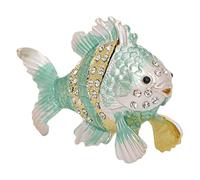 HTTGDGDH Crystals Bejewelled Cute Goldfish Jewelry Trinket Box Hinged Collectible Animal Figurines Tiny Storage Box for Jewel,Treasures