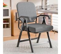 HTTGDGDH Ergonomic Mesh Folding Computer Desk Chair With Padded Seat, Foldable Office Chair With Armrest, Guest Meeting Chairs With Metal Frame, Stackable Conference Room Chairs,Gray 1