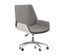 HTTGDGDH Ergonomic Office Chair With Wheels Adjustable Height Swivel Desk Chair With Armrests Mid Back Leather Task Chair For Home Office Black,Grey