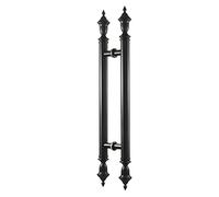 HTTGDGDH European Style Rose Gold Barn Door Handles Double Sided Interior Door Handles for Sliding Wood Doors 100Cm X 60Cm(Matte Black-80Cm(31 1/2)