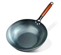 HTTGDGDH Flat Bottom Wok Stir Fry Pans Iron Cookware Traditional Cookware For Electric Induction Cooktops(D-34Cm)