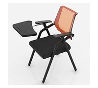 HTTGDGDH Folding Conference Room Chairs With Desk & Tablet Arms, Ergonomic Mesh Office Seating With Lumbar Support, Ideal Guest Reception & Chairs,Orange-One Size