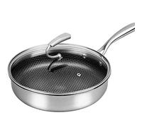 HTTGDGDH Frying Pan Skillet Wok With Lid Cooking Pans Frying Pan Cooking Pots Wok With Interior Induction Safe Iron Cookware Pot(One Color-A)